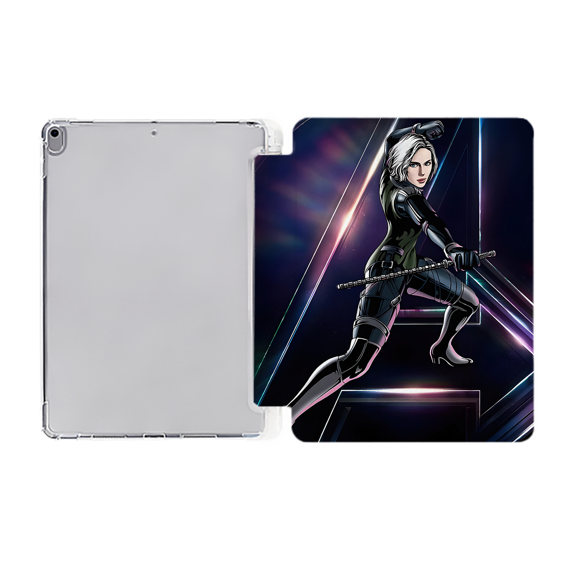 （画像用） アベンジャーズ The Avengers IPad ケース ペン収納付き 三つ折りスタンド PUレザー×シリコン 対応機種9.5/10.5/10.9インチ